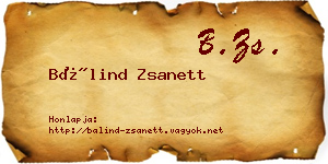 Bálind Zsanett névjegykártya